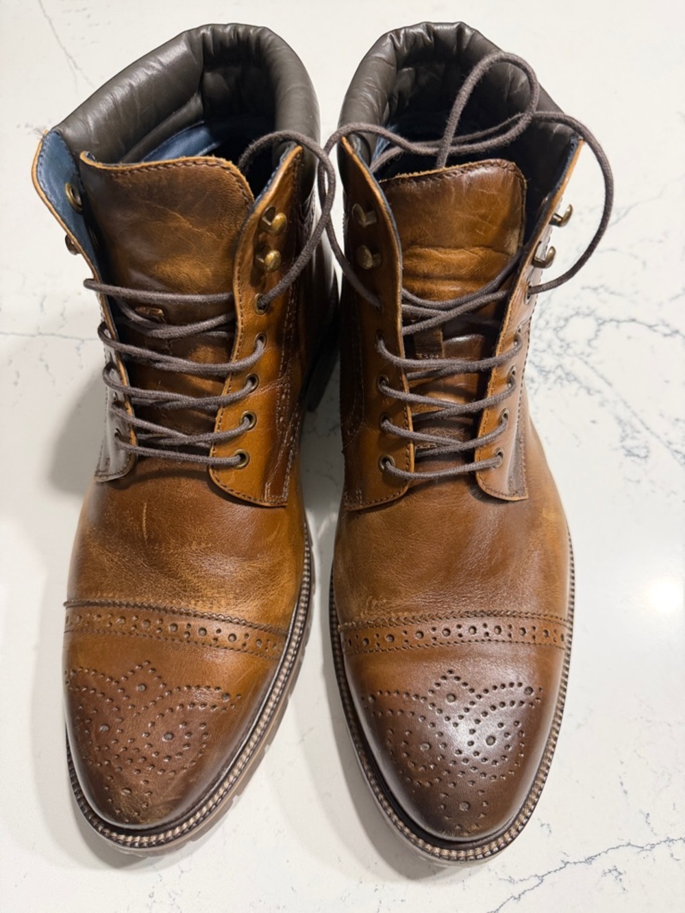 Johnston & Murphy Brown Leather Wingtip Chukka Boots